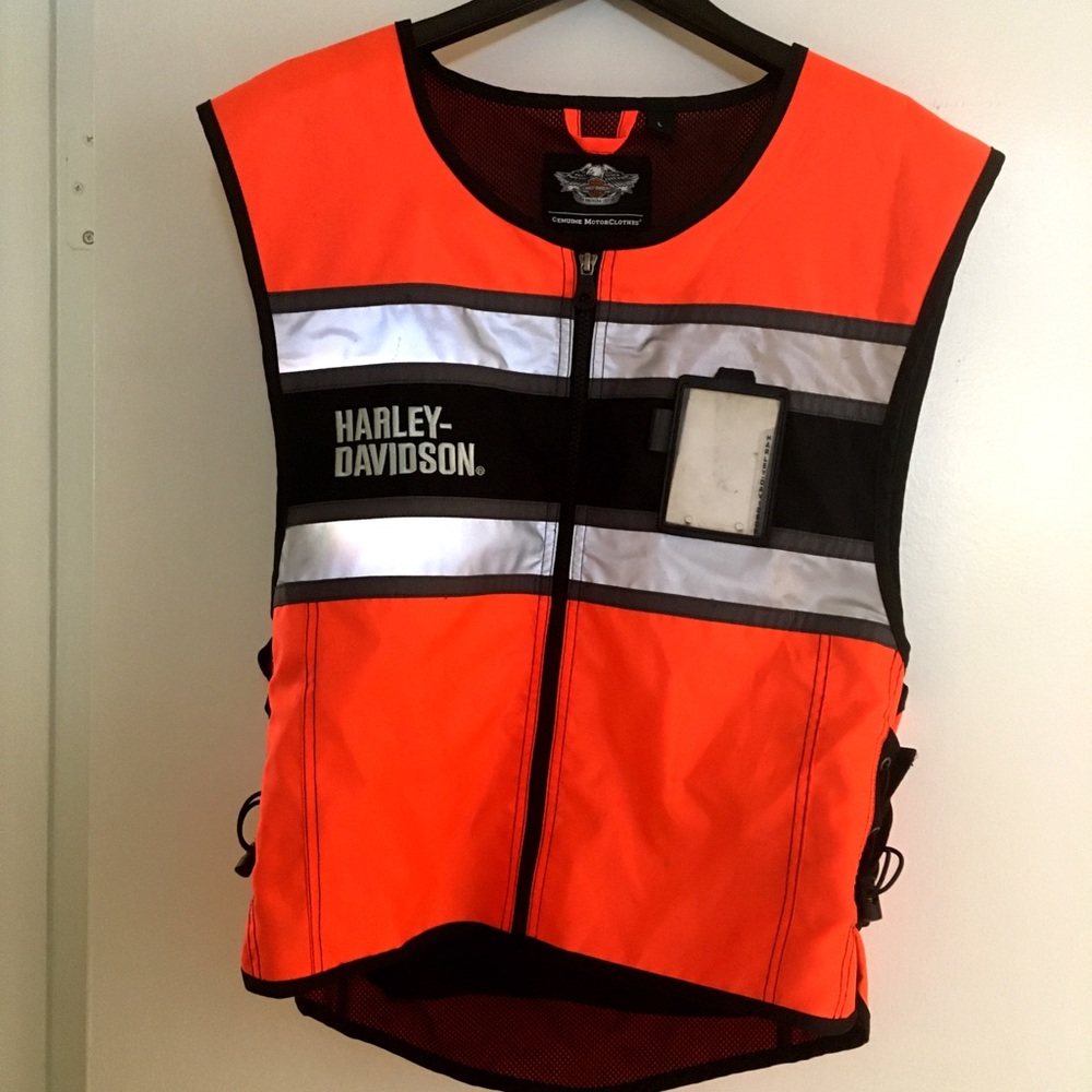 Harley-Davidson Genuine Men’s Hi-Vis Orange Vest.